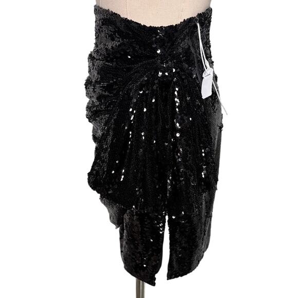 16Arlington Sequin Bow Mini Skirt Black Size 4 Statement Party Designer Sparkle - Picture 5 of 11